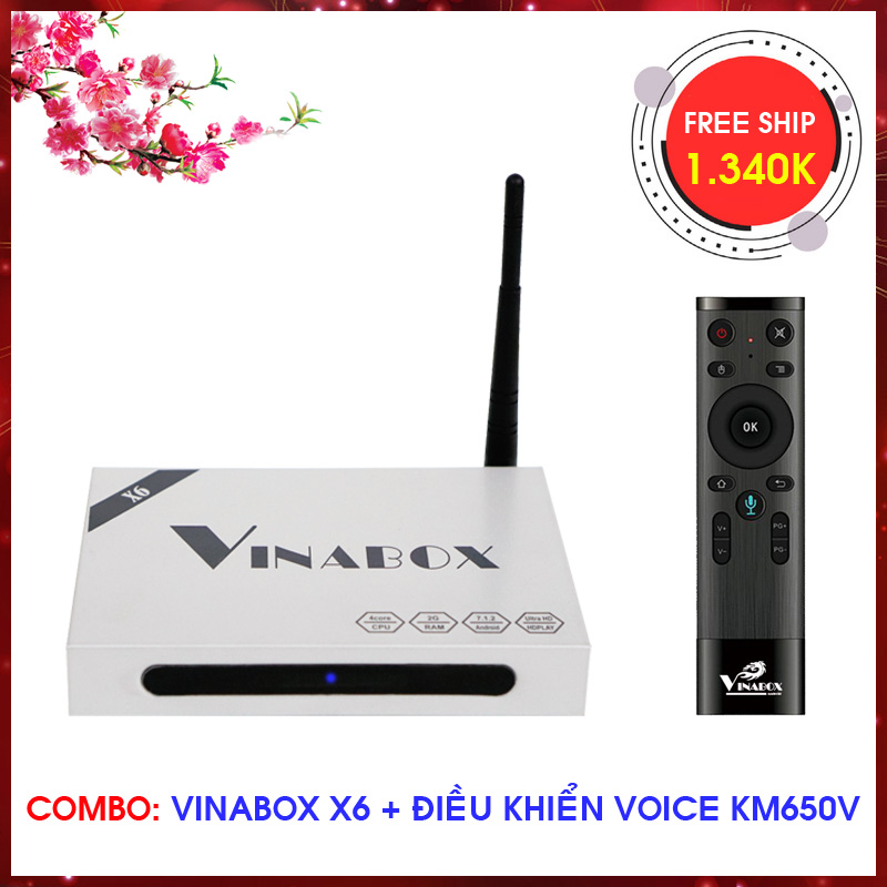 ANDROID SMART BOX VINABOX X6 CHÍNH HÃNG - CHIP LÕI TỨ, RAM 2GB - ĐIỀU KHIỂN BẰNG GIỌNG NÓI - TRẢI NGHIỆM MƯỢT MÀ NHẤT - VÔ ĐỐI TRONG TẦM GIÁ