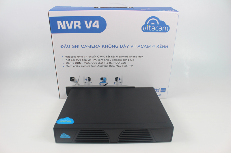 ĐẦU GHI KHÔNG DÂY VITACAM NVR V4 – KẾT NỐI 4 KÊNH